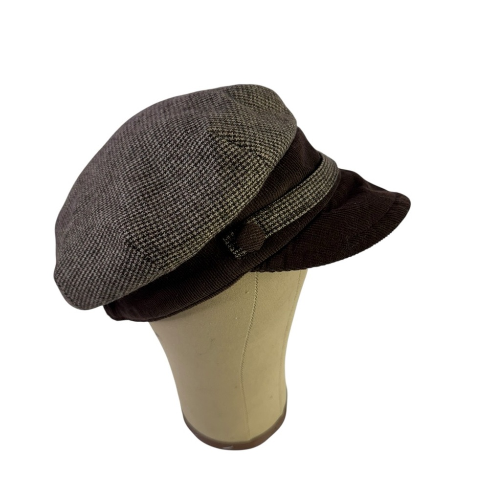 Wallaroo Devon Wool houndstooth  newsboy cap hat